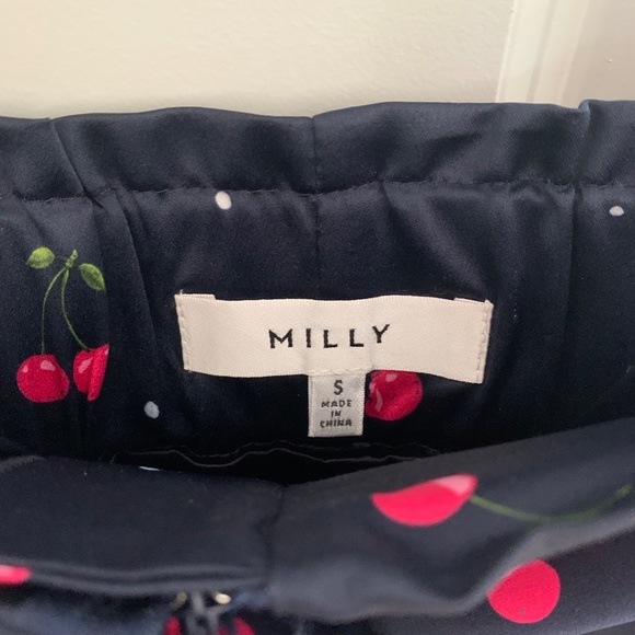 Milly - Cherry Print Flowy Tie Shorts S - Picture 2 of 4